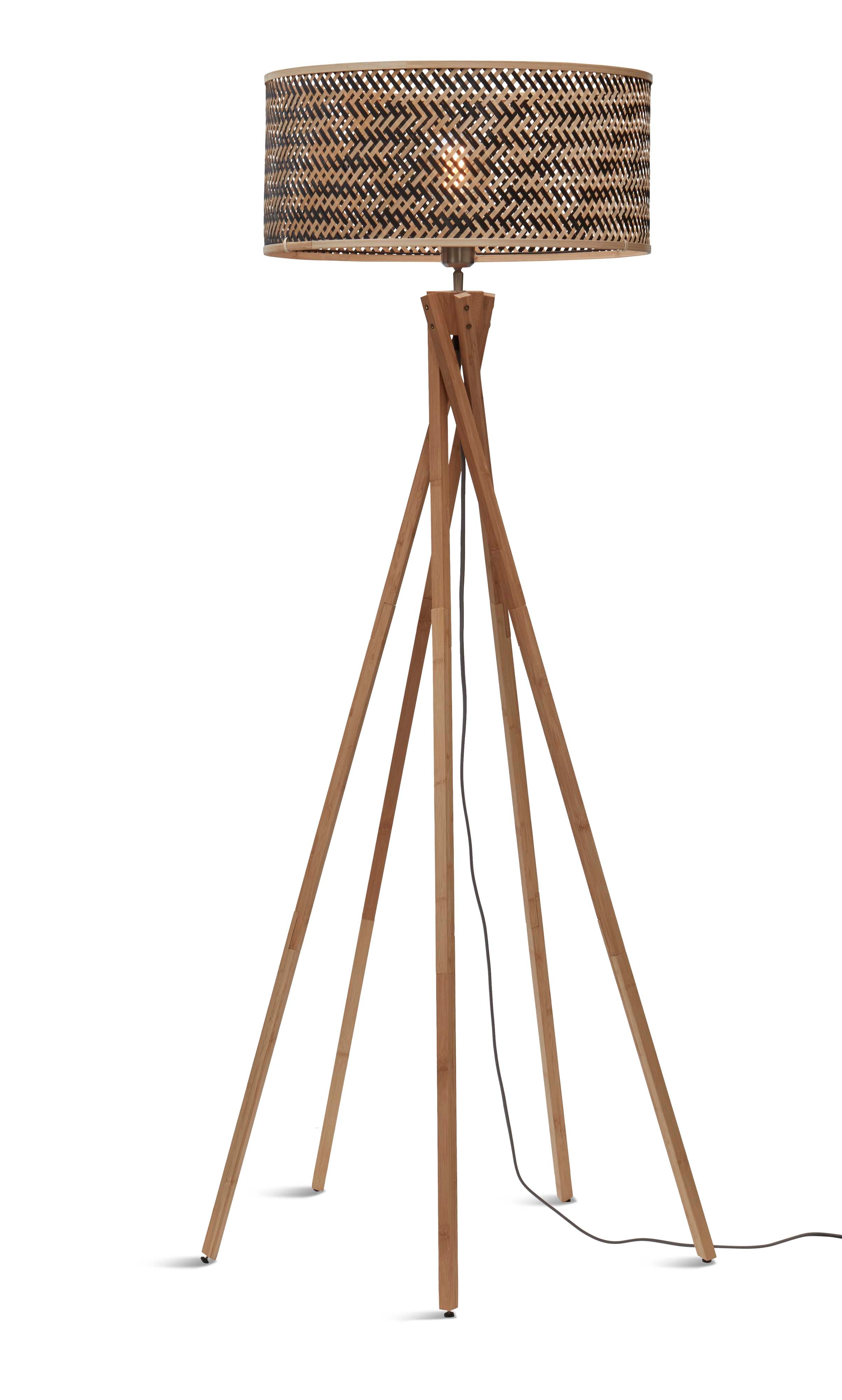 Good&Mojo Stehlampe JAVA schwarz/braun | 53x53x146cm