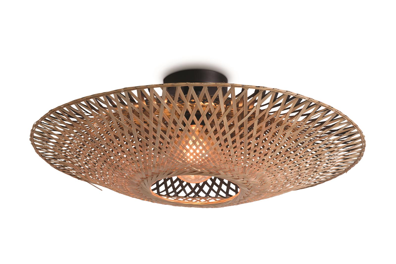 Good&Mojo Deckenlampe KALIMANTAN natur schwarz | 44x44x14cm