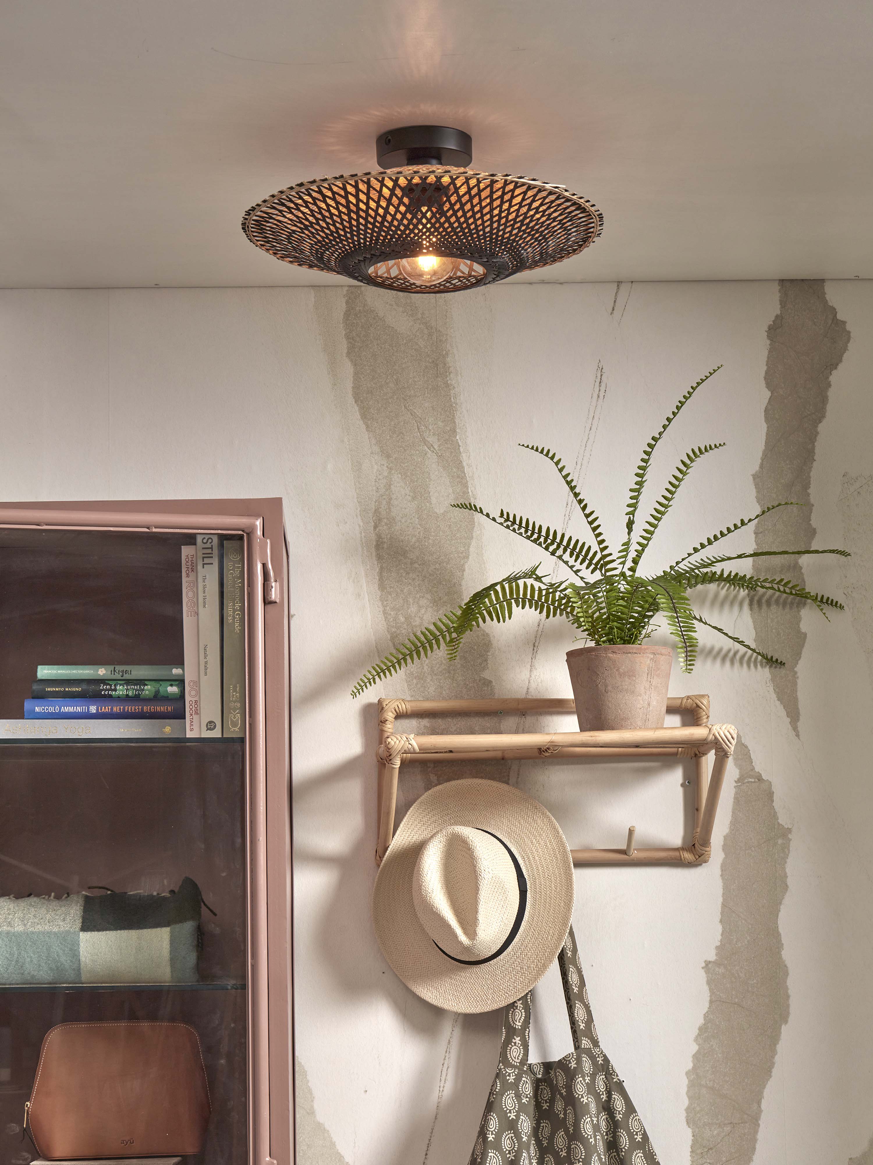 Good&Mojo Deckenlampe KALIMANTAN schwarz | 44x44x12cm