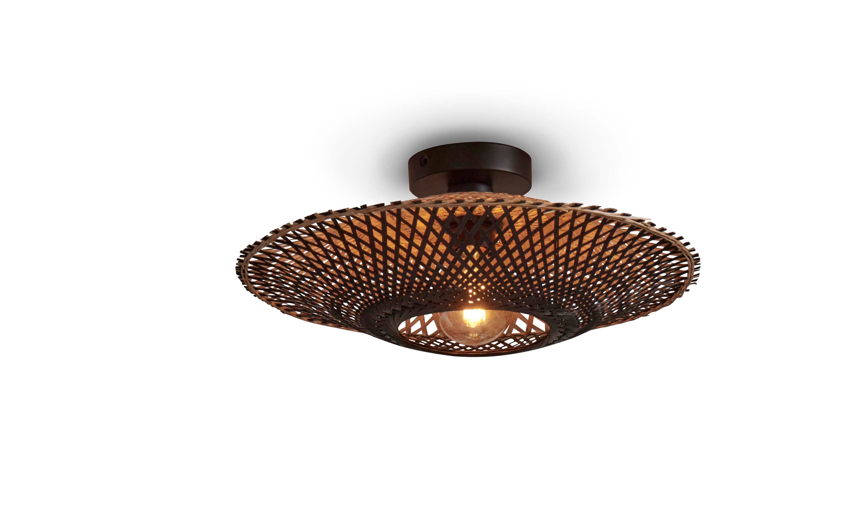 Good&Mojo Deckenlampe KALIMANTAN schwarz | 44x44x12cm