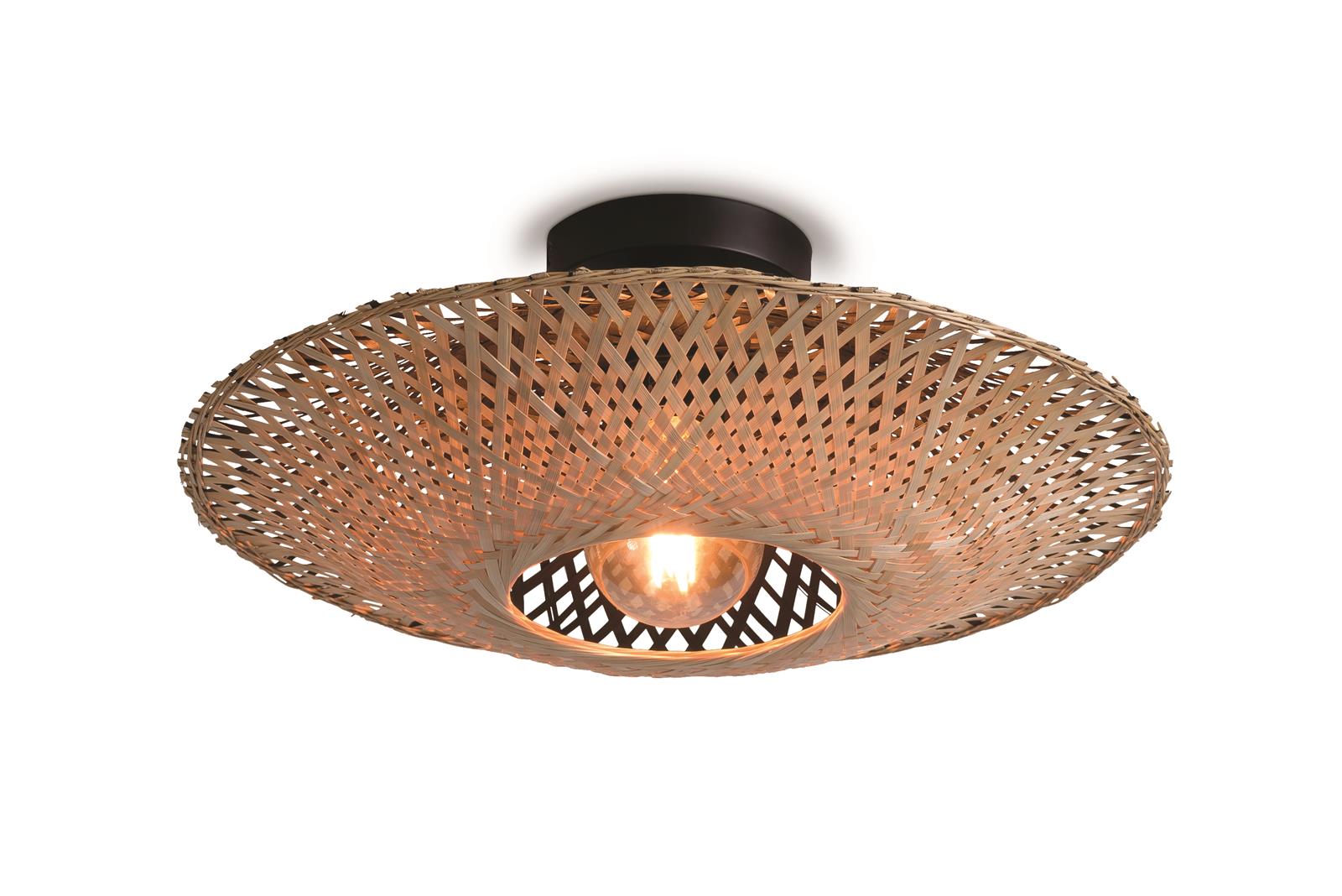 Good&Mojo Deckenlampe KALIMANTAN natur schwarz | 60x60x17cm