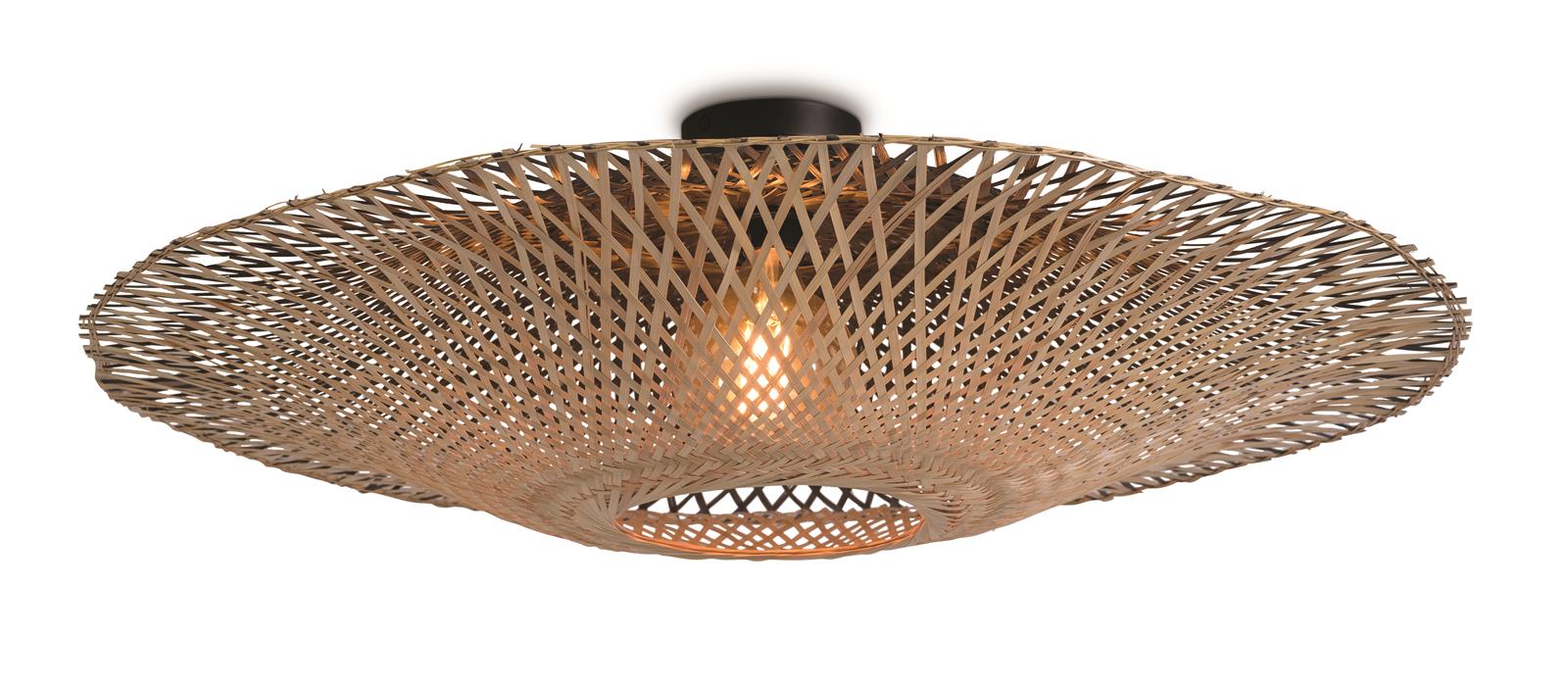 Good&Mojo Deckenlampe KALIMANTAN natur schwarz | 87x87x22cm