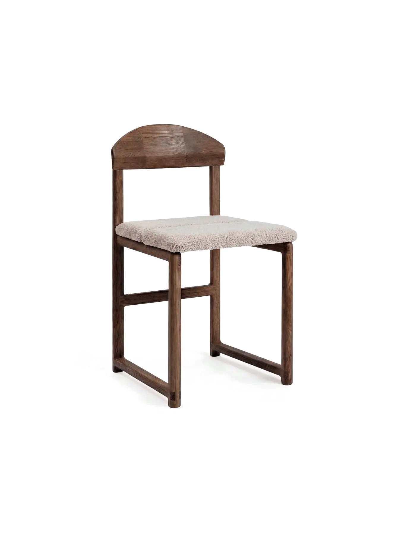 by Crea® Esszimmerstuhl KARIN Dunkle Eiche Bouclé Greige