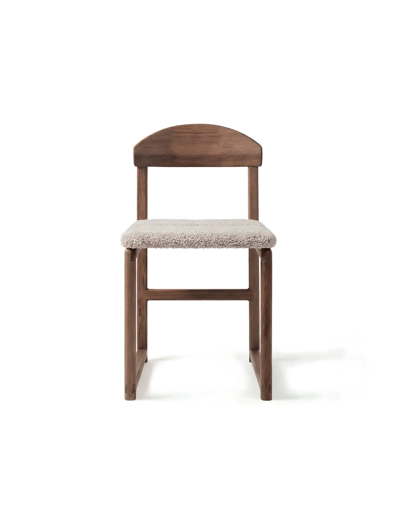 by Crea® Esszimmerstuhl KARIN Dunkle Eiche Bouclé Greige