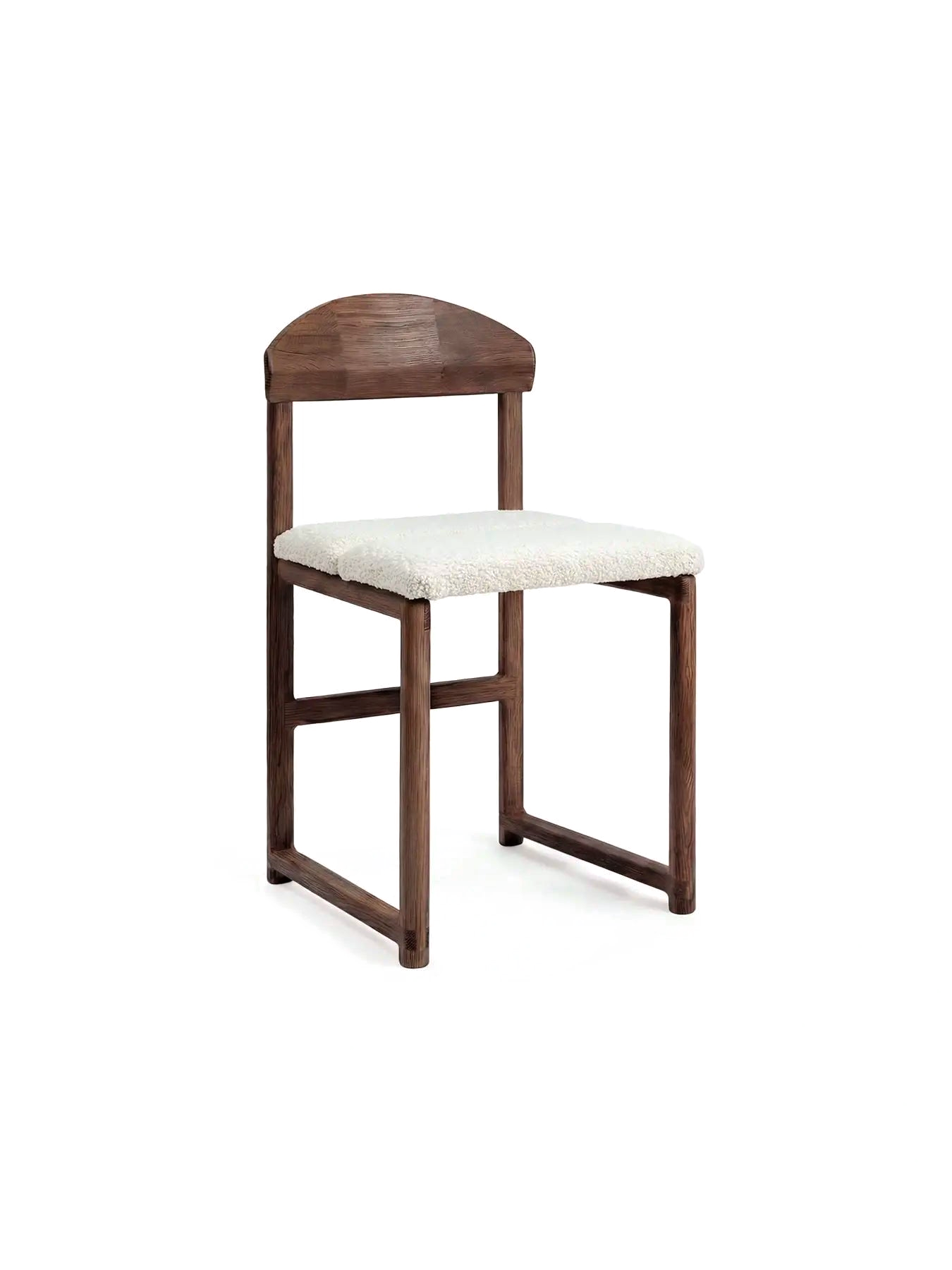 by Crea® Esszimmerstuhl KARIN Dunkle Eiche Bouclé Ivory