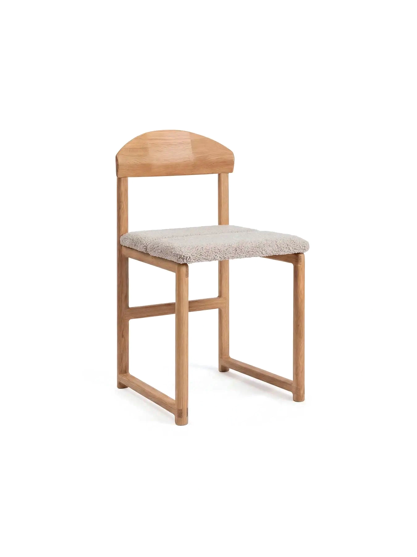 by Crea® Esszimmerstuhl KARIN Eiche Natur Bouclé Greige