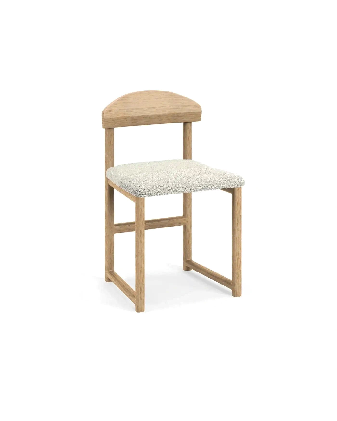 by Crea® Esszimmerstuhl KARIN Eiche Natur Bouclé Ivory
