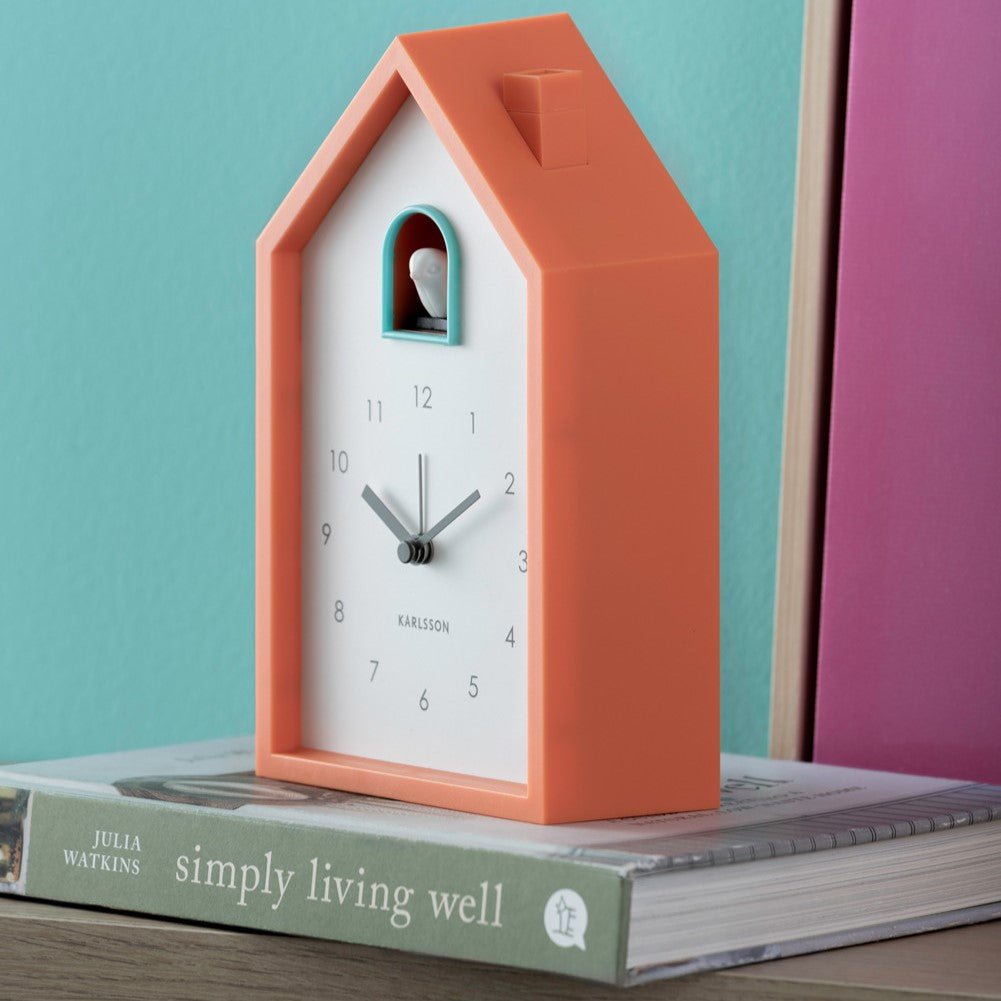 Karlsson Kuckucksuhr Wecker MODERN CUCKOO bright orange | 6x12x20 cm - Sir Henrys