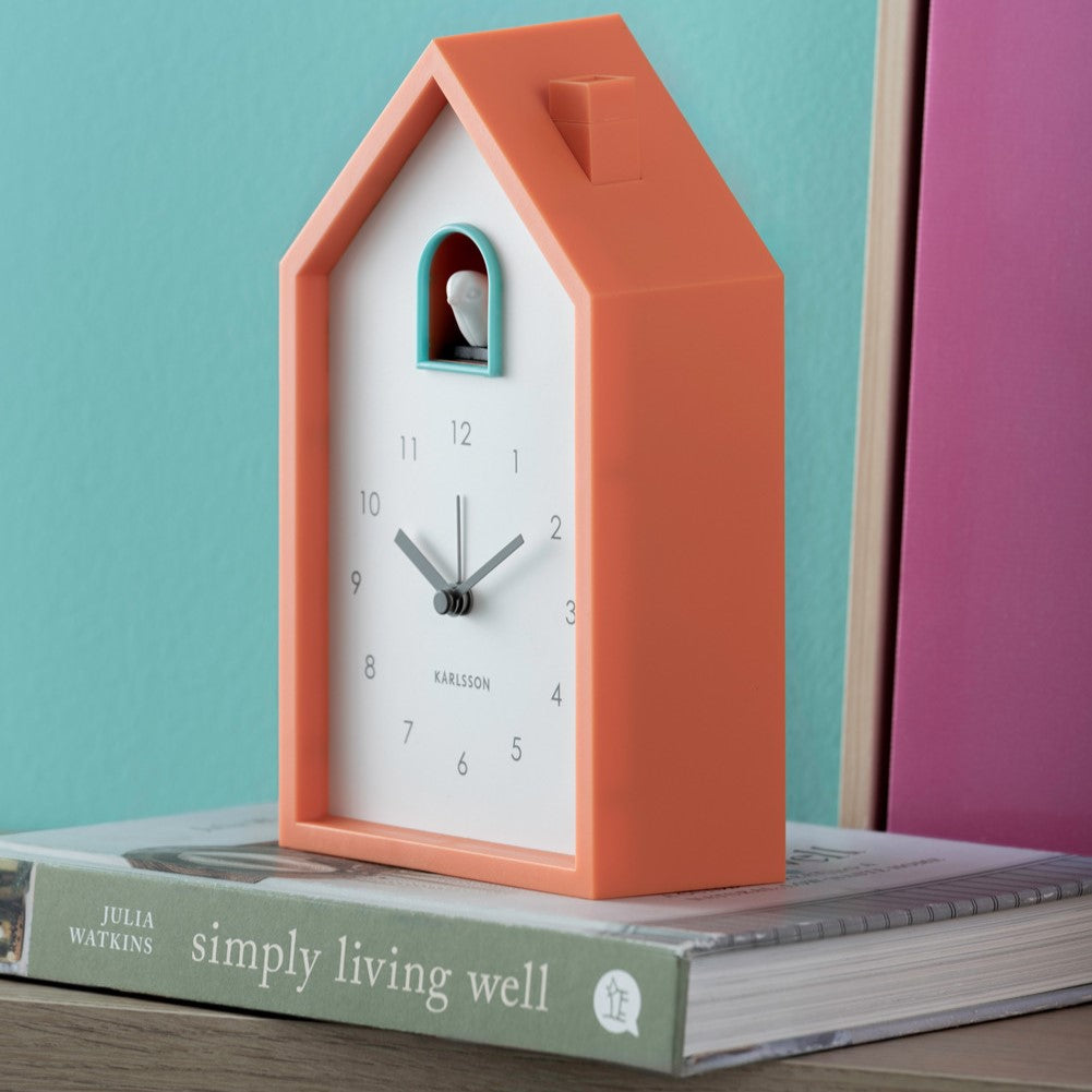 Karlsson Kuckucksuhr Wecker MODERN CUCKOO bright orange | 6x12x20 cm
