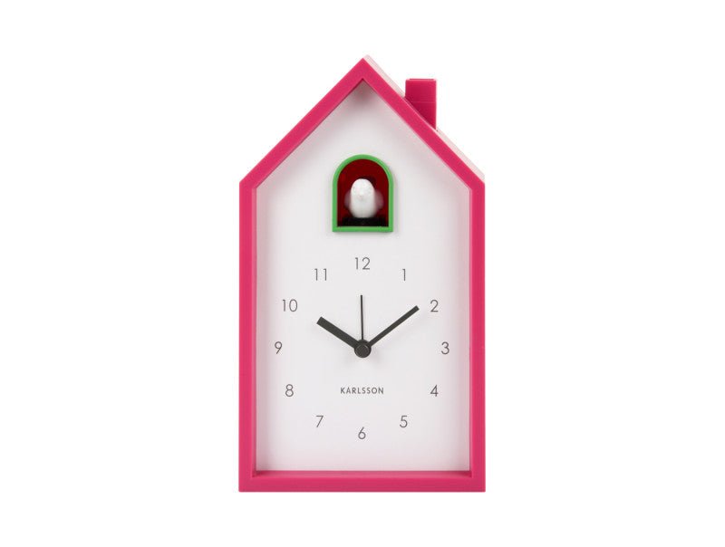 Karlsson Kuckucksuhr Wecker MODERN CUCKOO bright pink | 6x12x20 cm - Sir Henrys