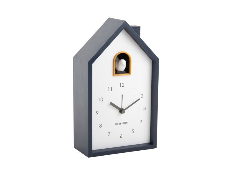 Karlsson Kuckucksuhr Wecker MODERN CUCKOO dark blue | 6x12x20 cm - Sir Henrys