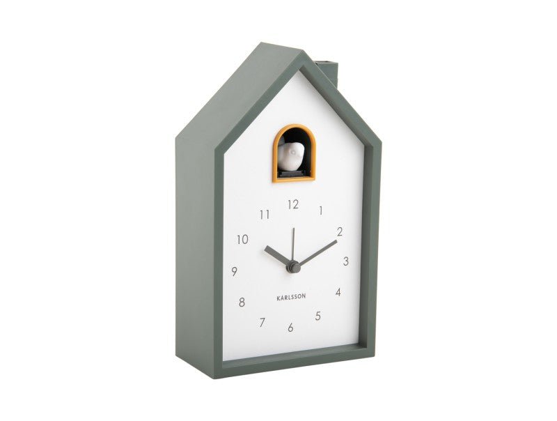 Karlsson Kuckucksuhr Wecker MODERN CUCKOO jungle green | 6x12x20 cm - Sir Henrys