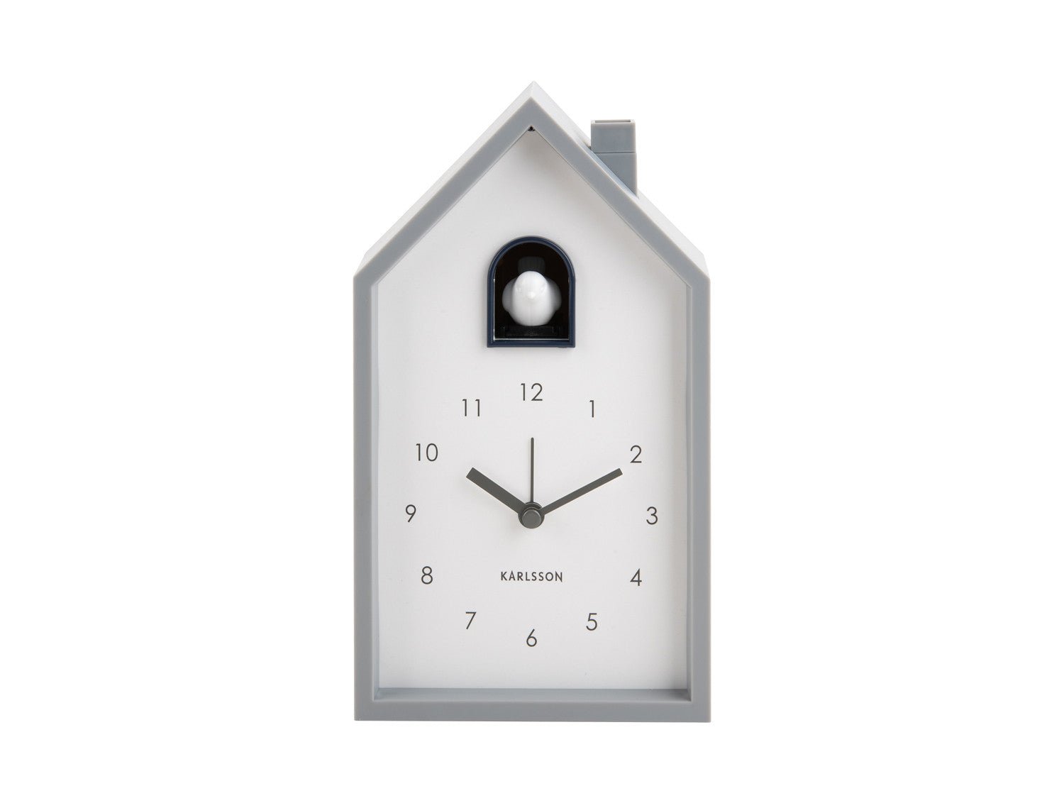 Karlsson Kuckucksuhr Wecker MODERN CUCKOO mouse grey | 6x12x20 cm - Sir Henrys