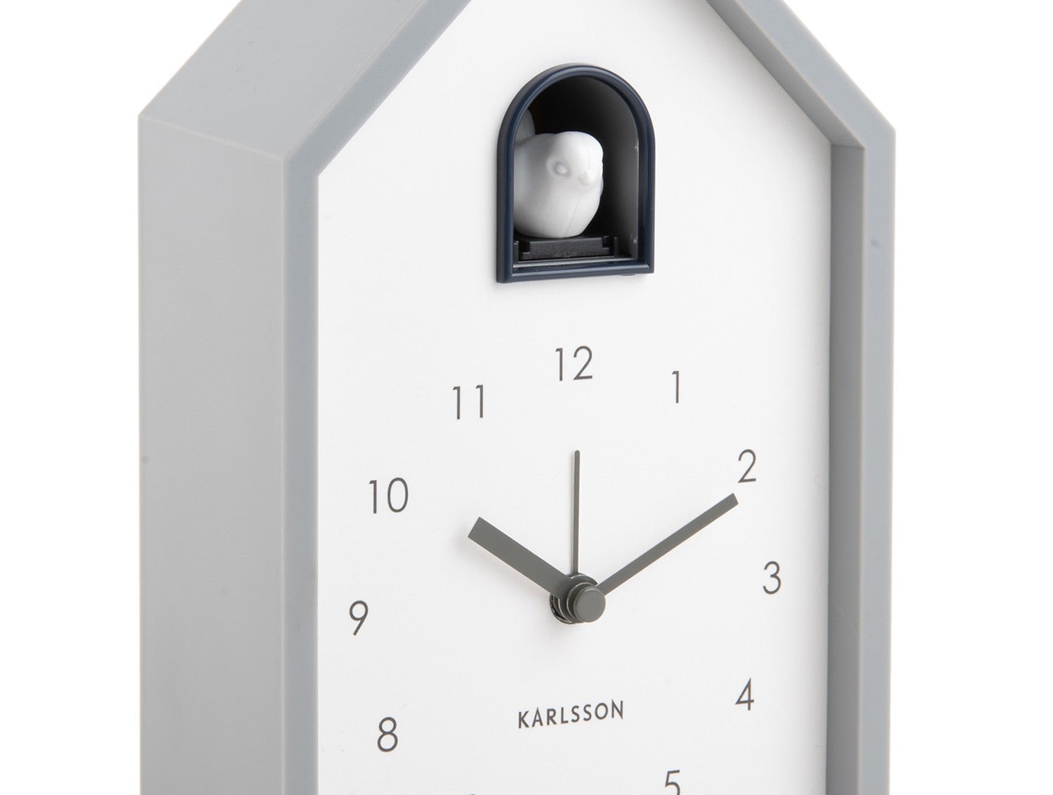 Karlsson Kuckucksuhr Wecker MODERN CUCKOO mouse grey | 6x12x20 cm - Sir Henrys