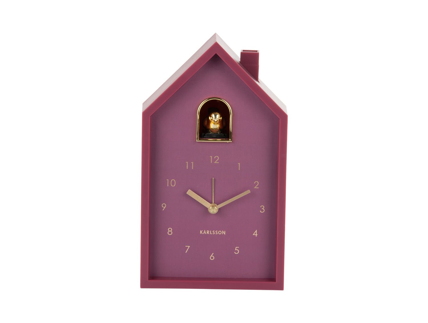 Karlsson Kuckucksuhr Wecker MODERN CUCKOO ORO dark mauve | 11,5x20cm - Sir Henrys