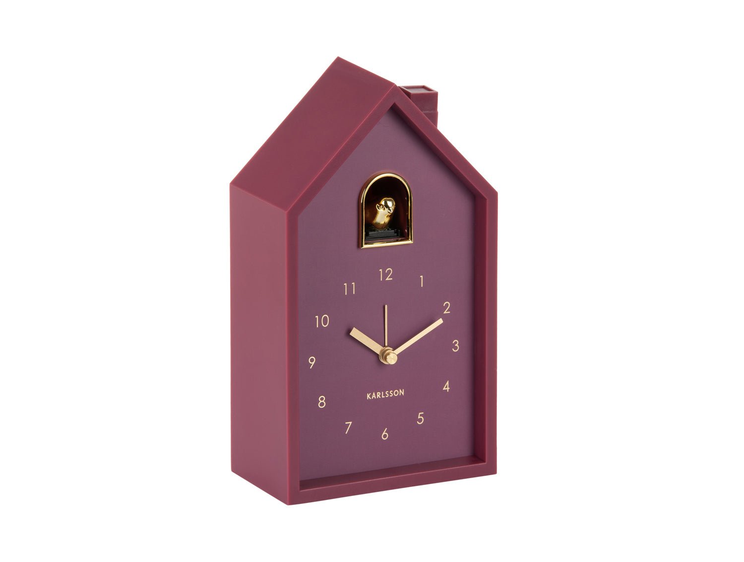 Karlsson Kuckucksuhr Wecker MODERN CUCKOO ORO dark mauve | 11,5x20cm - Sir Henrys