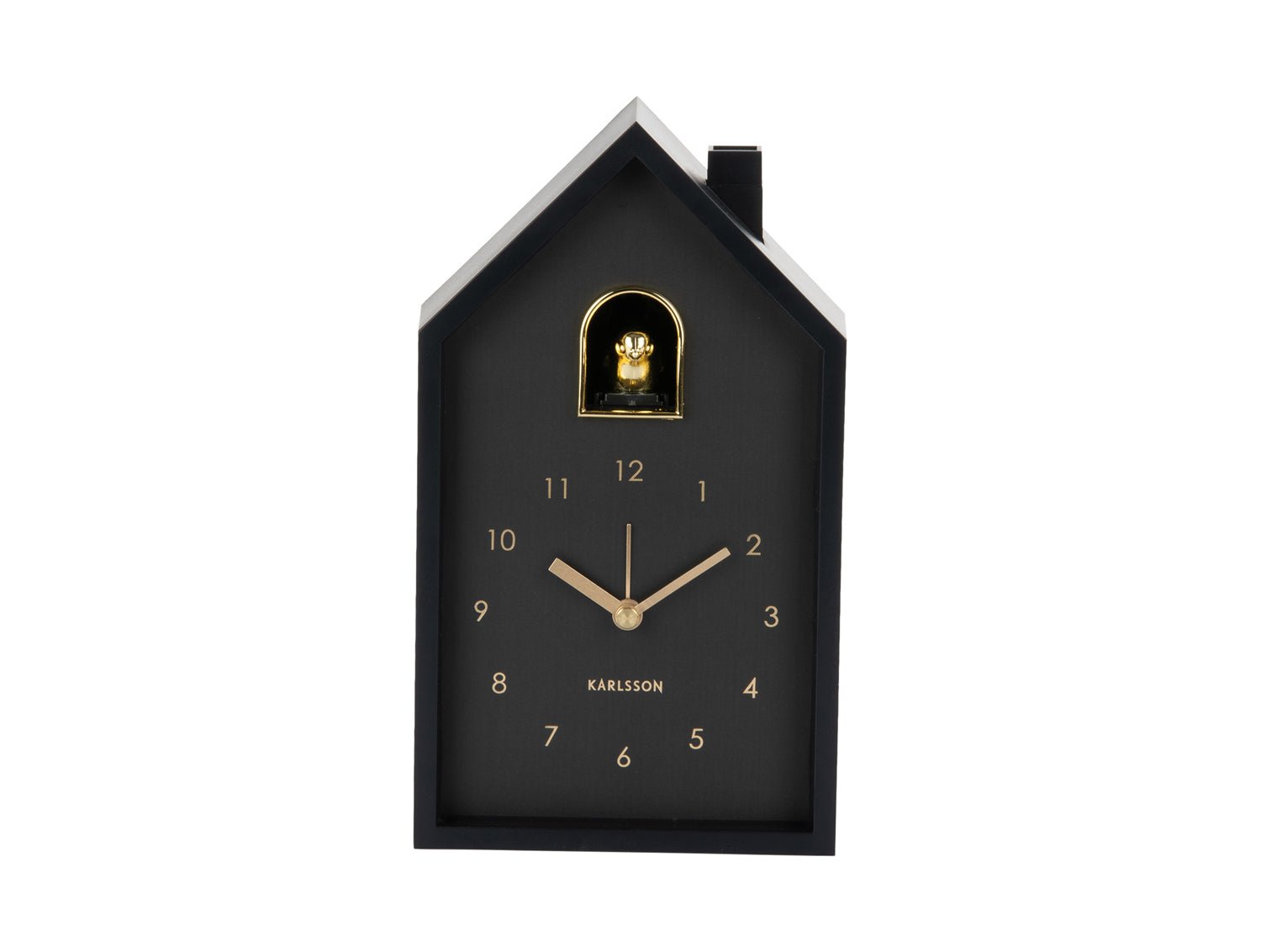 Karlsson Kuckucksuhr Wecker MODERN CUCKOO ORO schwarz | 11,5x20cm - Sir Henrys