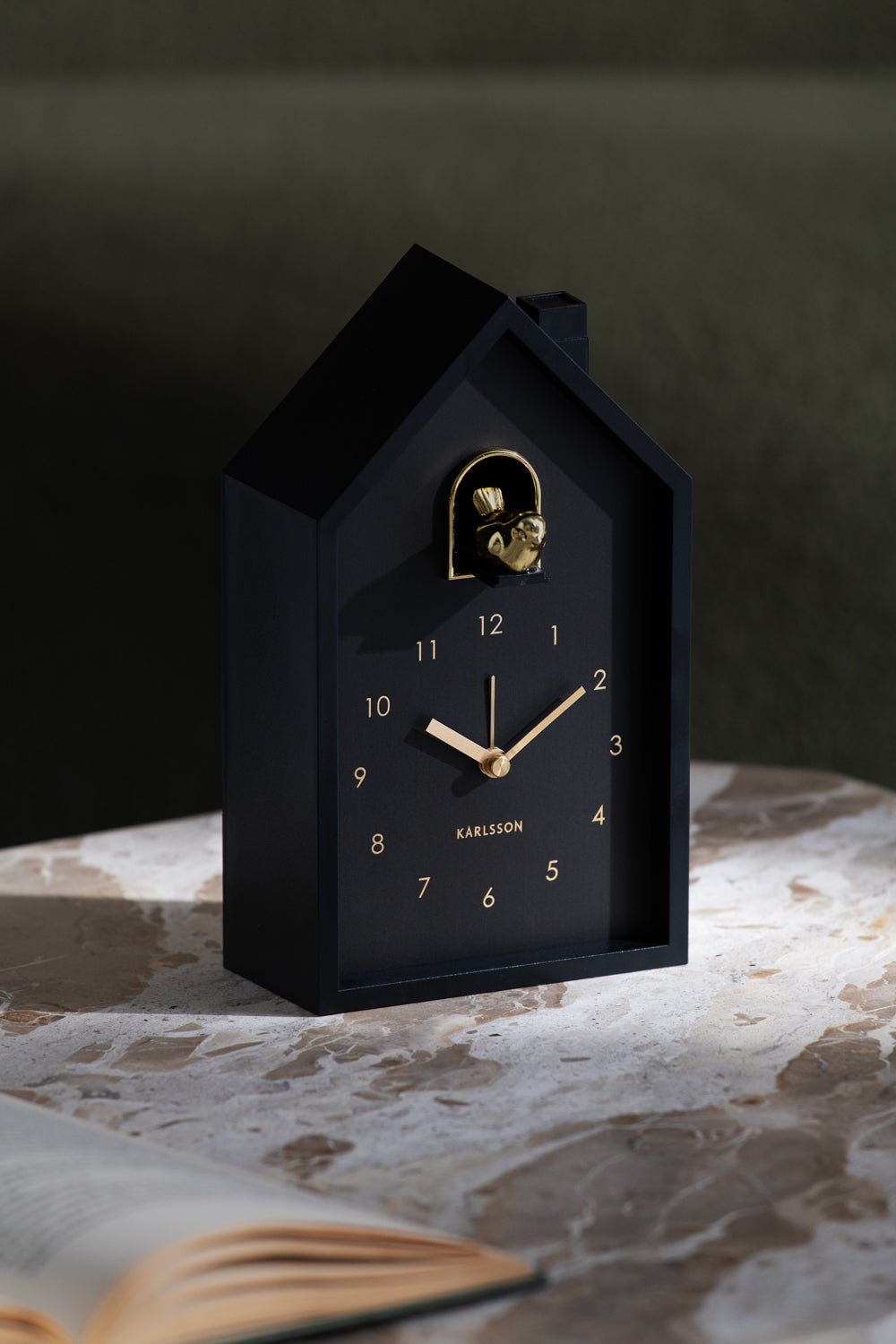 Karlsson Kuckucksuhr Wecker MODERN CUCKOO ORO schwarz | 11,5x20cm - Sir Henrys