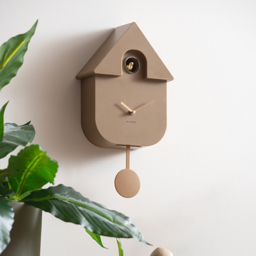 Karlsson Wanduhr MODERN CUCKOO ORO mocha brown | 21,5x41cm - Sir Henrys