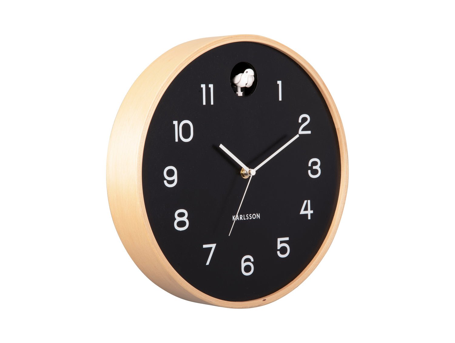Karlsson Wanduhr NATURAL CUCKOO schwarz | Ø31,5x6cm - Sir Henrys