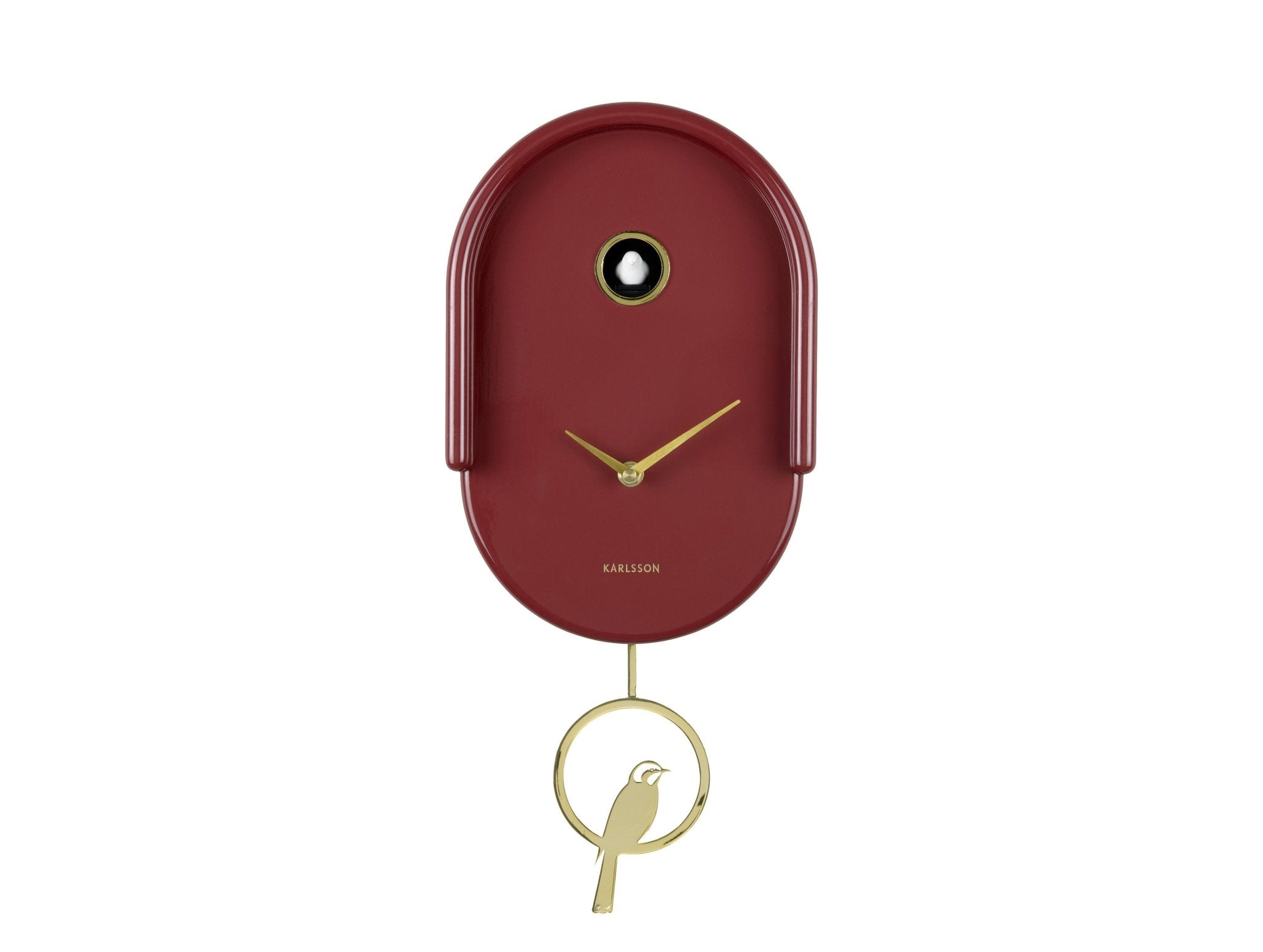 Karlsson Wanduhr TWEET burgundy red rot | 20x42cm - Sir Henrys