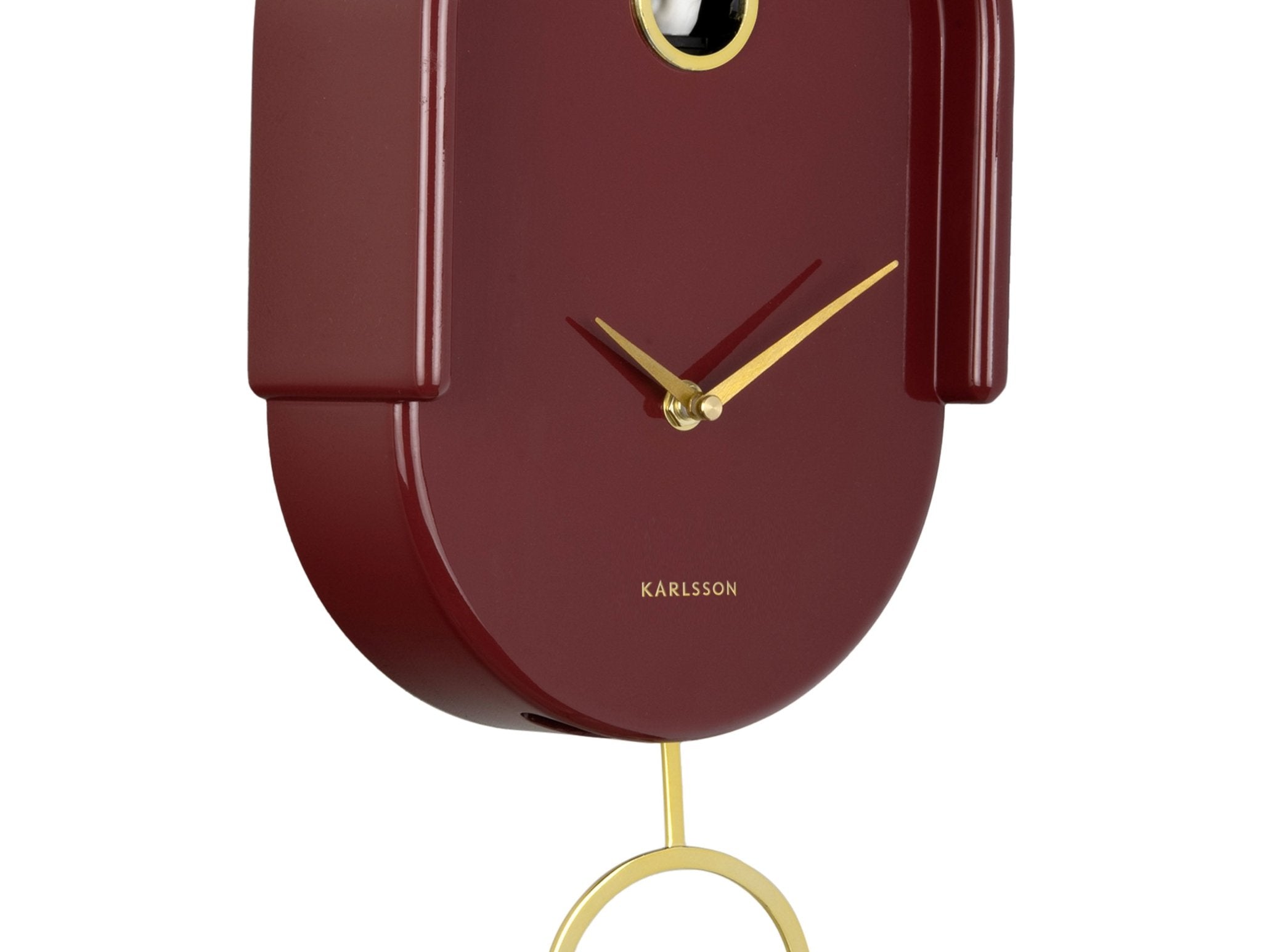 Karlsson Wanduhr TWEET burgundy red rot | 20x42cm - Sir Henrys
