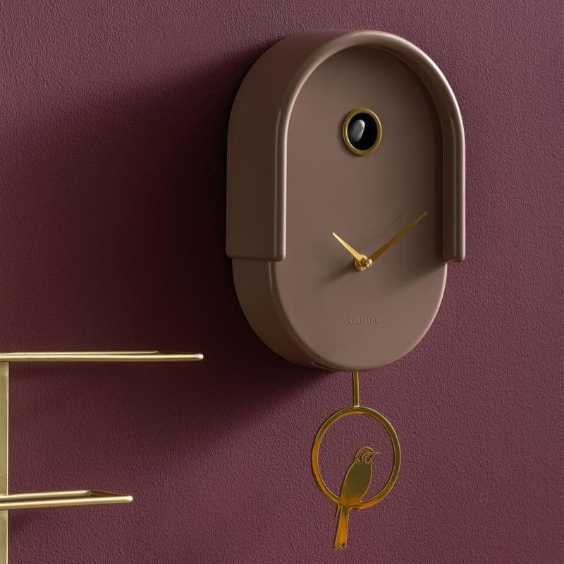 Karlsson Wanduhr TWEET mocha brown | 20x42cm - Sir Henrys