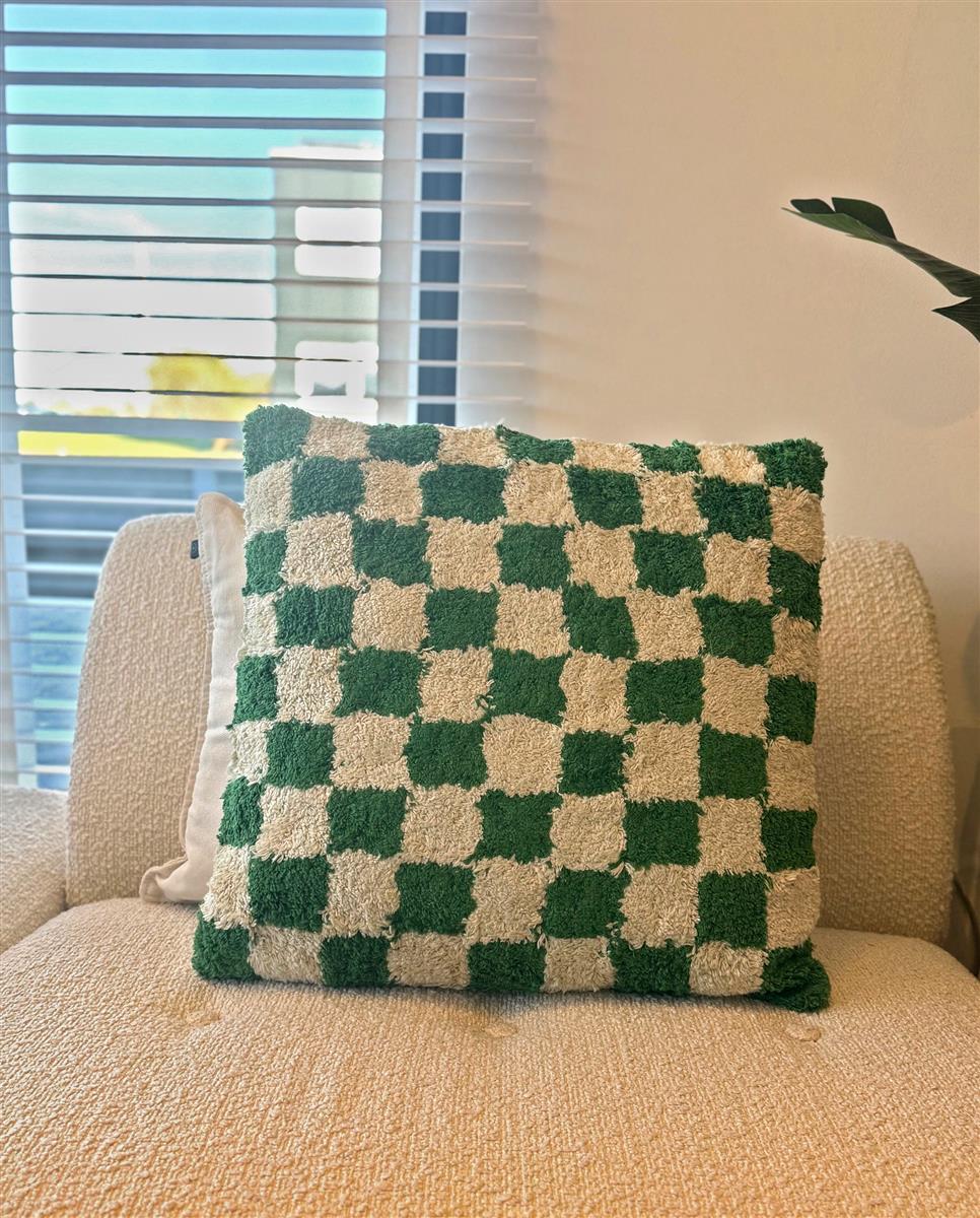 Kersten Kissen CHECKER grün creme | 50x50cm - Sir Henrys