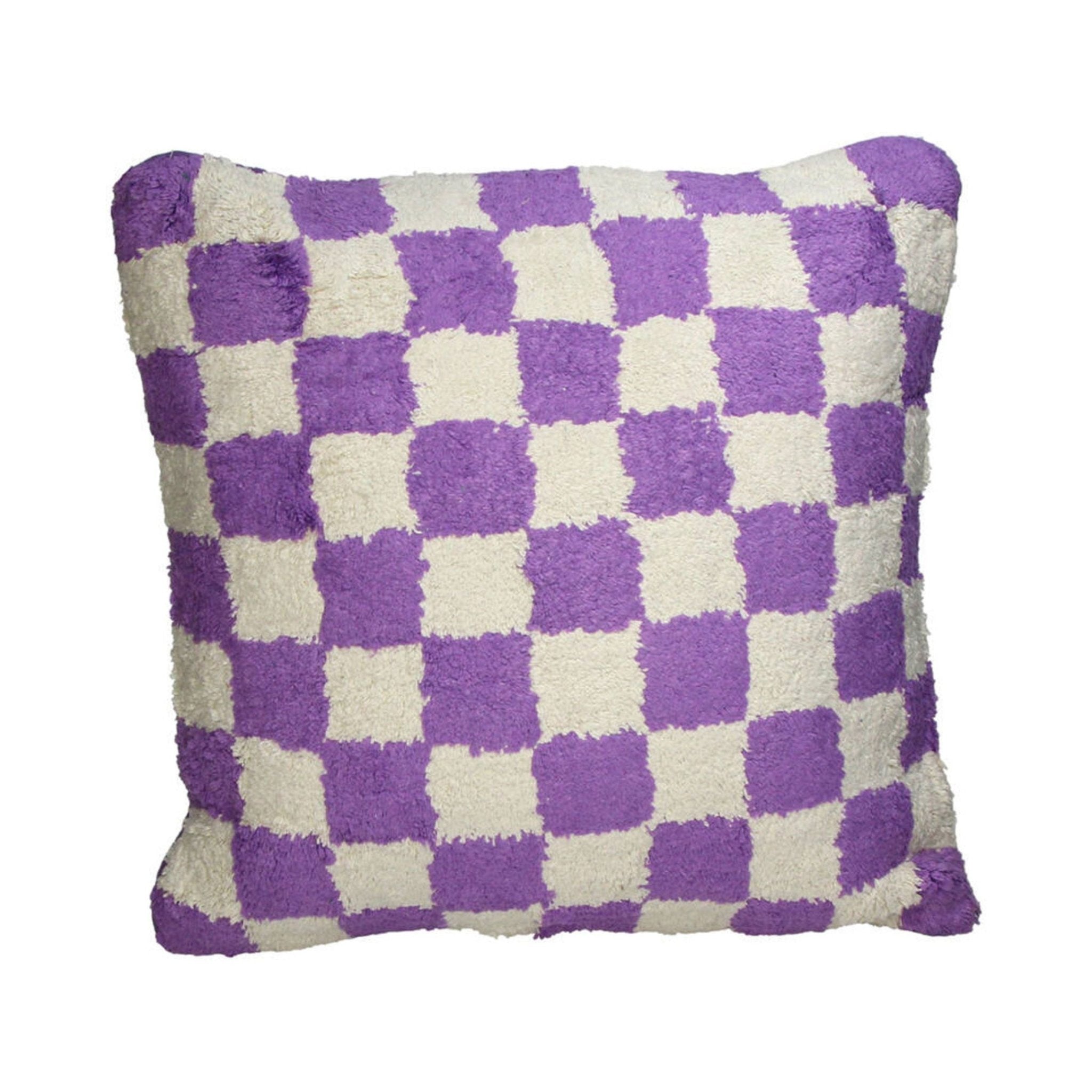 Kersten Kissen CHECKER lila creme | 50x50cm - Sir Henrys
