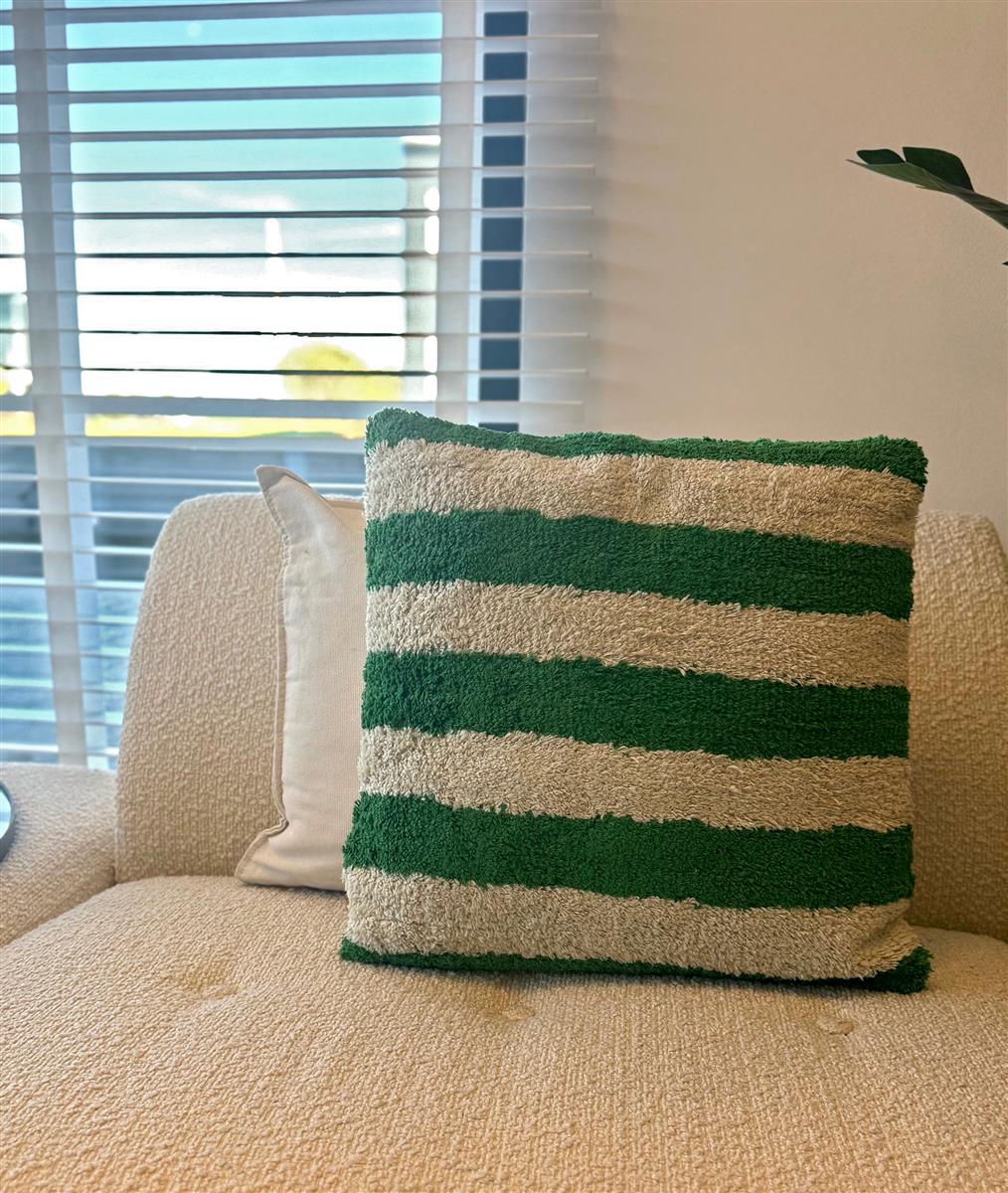 Kersten Kissen STRIPES grün creme | 45x45cm - Sir Henrys