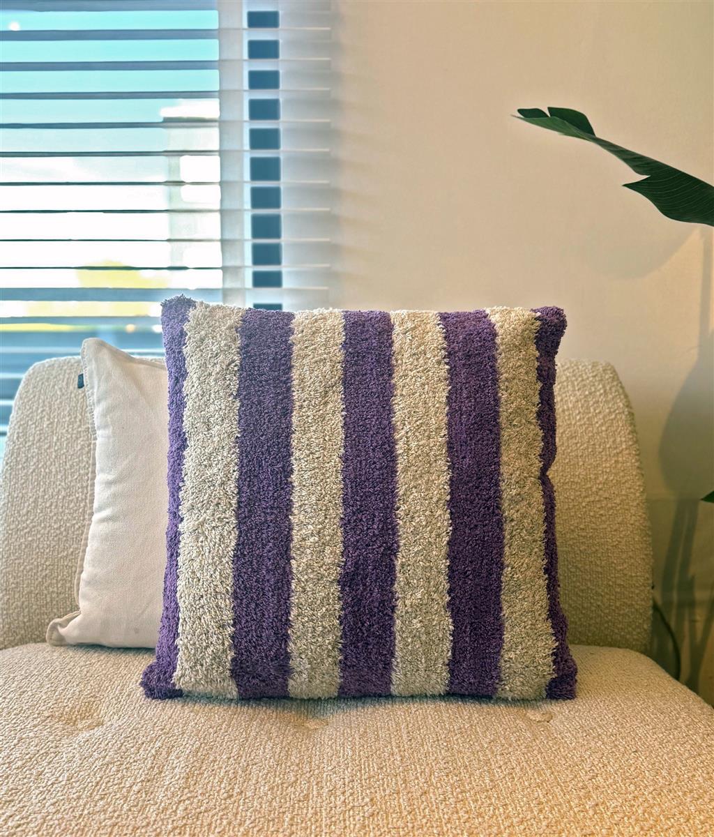 Kersten Kissen STRIPES lila creme | 45x45cm - Sir Henrys