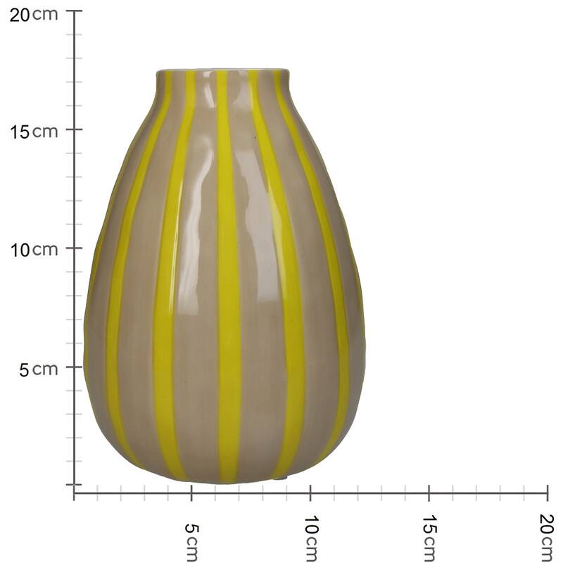 Kersten Vase STRIPES gelb | Ø12x18cm - Sir Henrys