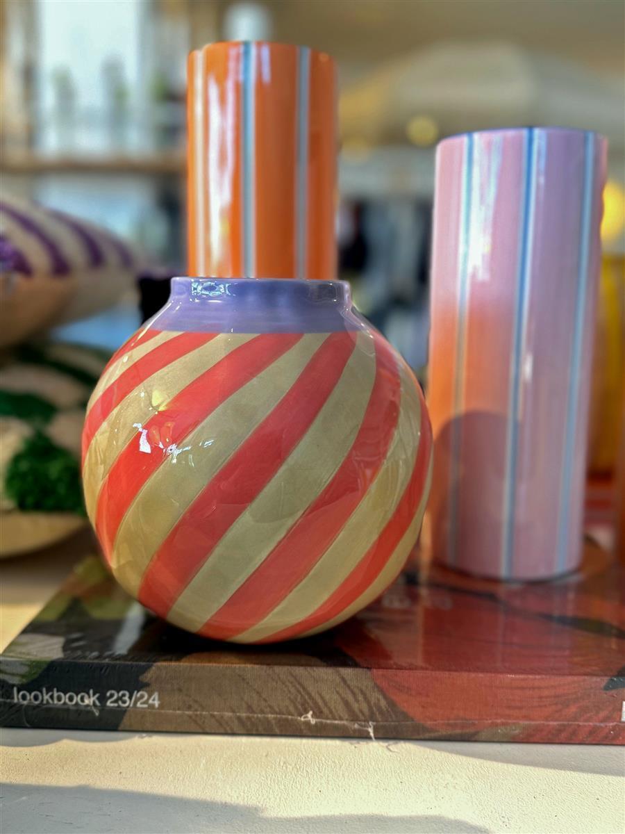 Kersten Vase STRIPES orange | Ø9x28cm - Sir Henrys