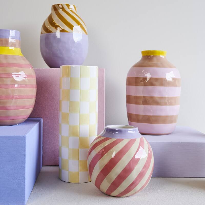 Kersten Vase STRIPES rosa | Ø16cm - Sir Henrys