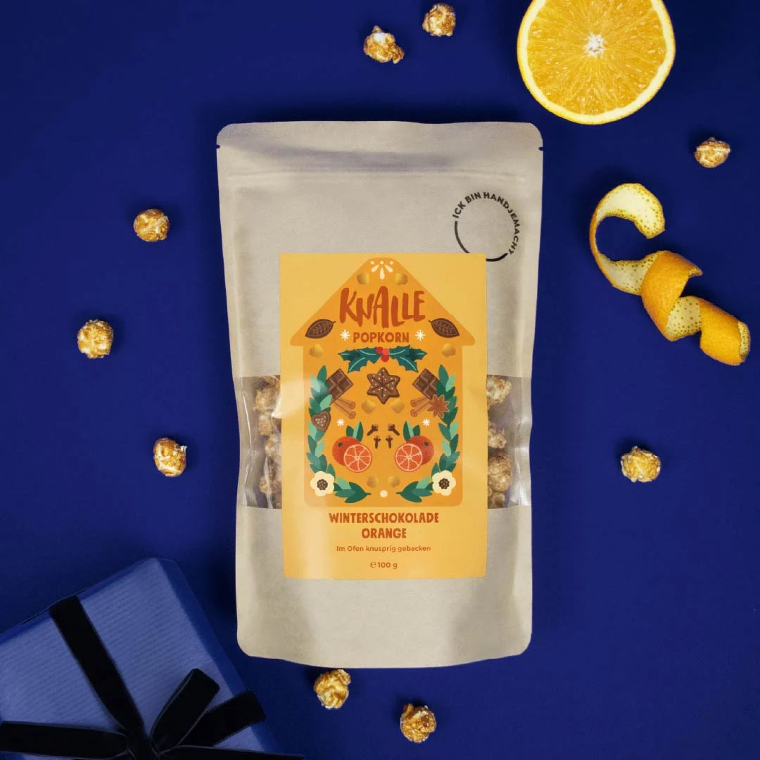 Knalle Popkorn WINTERSCHOKOLADE ORANGE | 100g