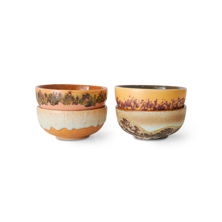 HKliving Bowls MARINE 70's XS bunt 4er Set | 8,3x8,3x8cm