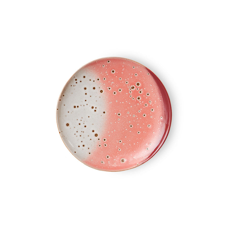 HKliving Teller Kuchenteller LYCHEE 70s Ceramics bunt 2er Set | Ø17,5x2cm