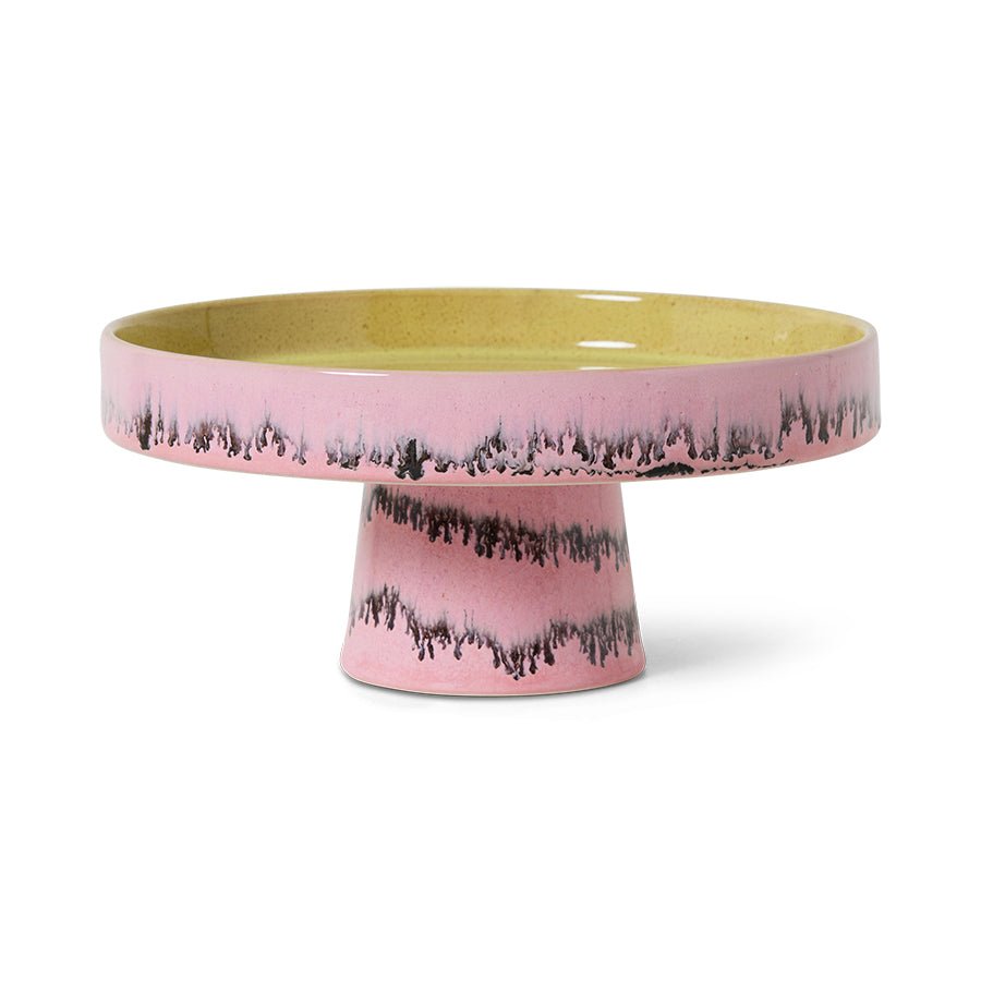 HKliving Tortenplatte BUBBLE 70s Ceramics pink | Ø21x9,5cm