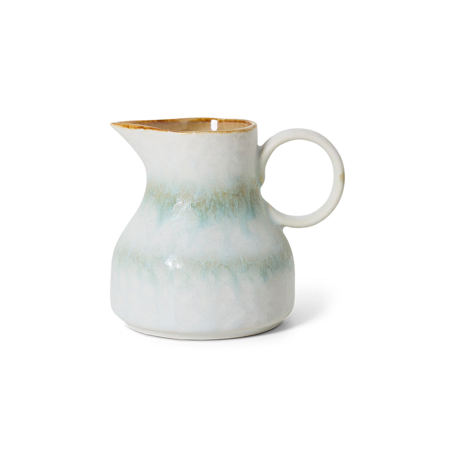 HKliving Kanne Milchkanne PETAL 70s Ceramics bunt | 9,3x7,5x8cm