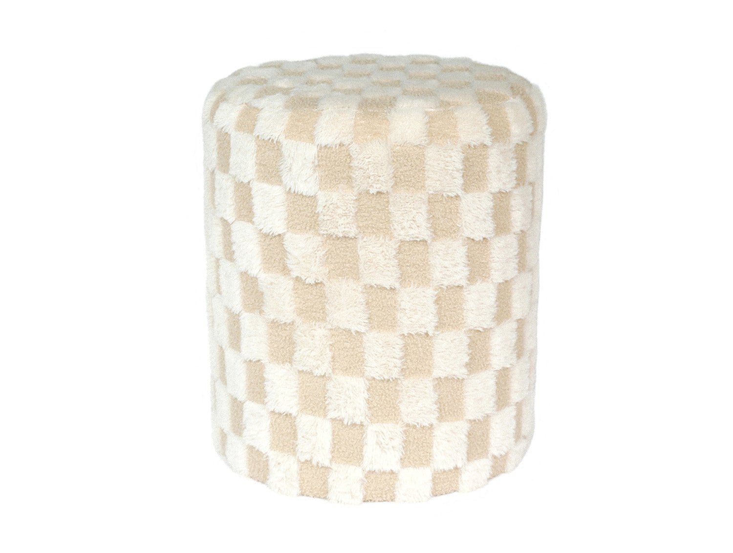 Leitmotiv Pouf CHECKER weiß | Ø 41x48 cm - Sir Henrys