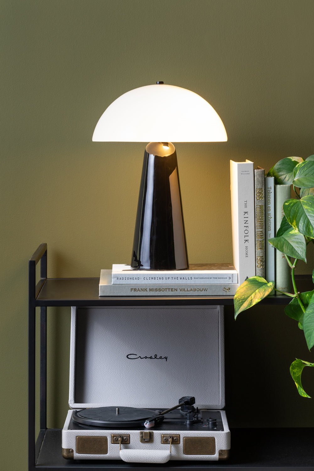 Leitmotiv Tischlampe VIDRIO CENTRO schwarz | Ø42x30cm - Sir Henrys