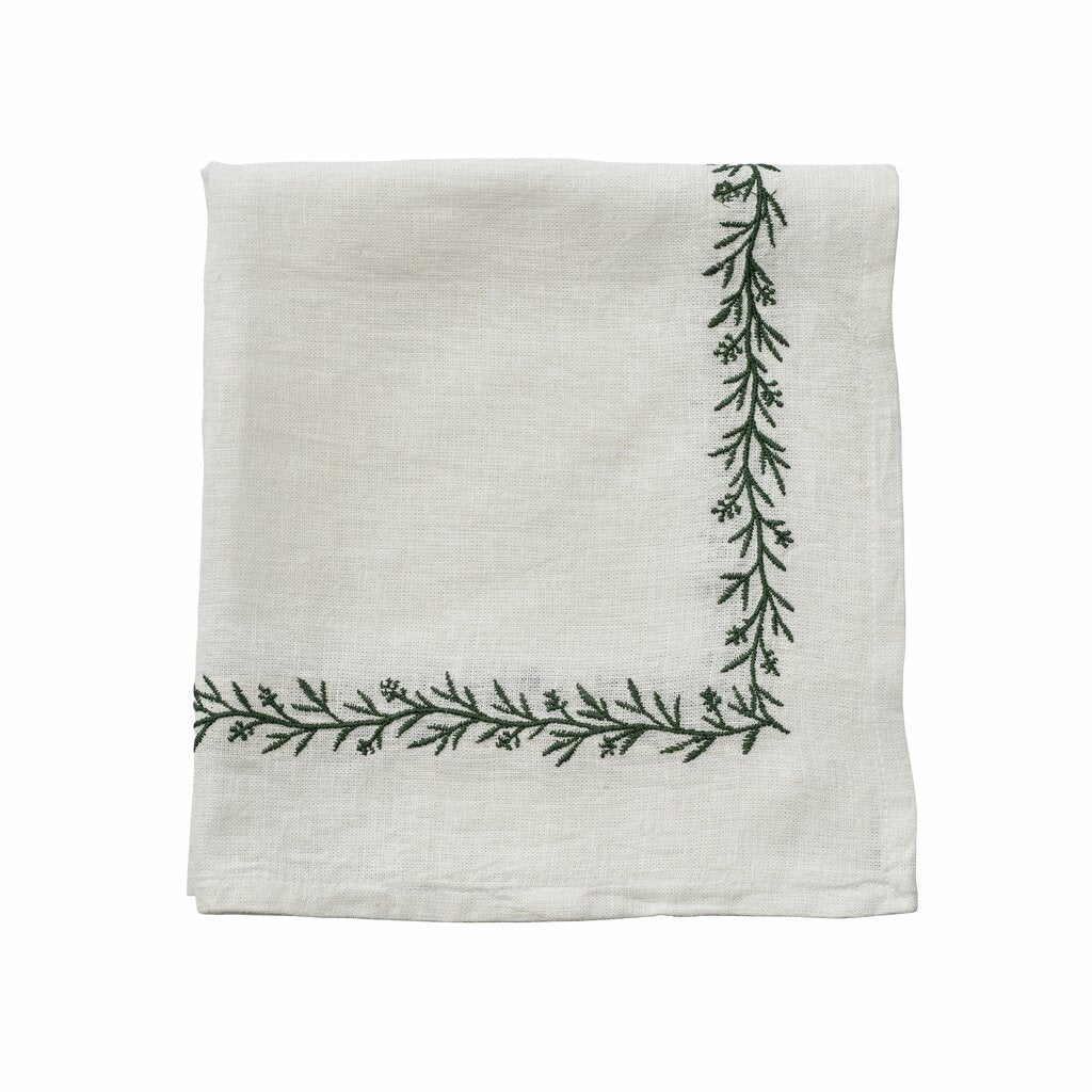 Lene Bjerre Serviette FIOLA GARLAND weiß grün | 45x45 cm - Sir Henrys