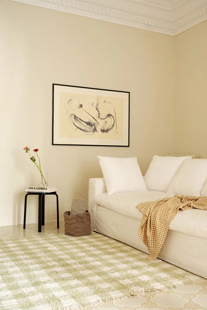 Lorena Canals Waschbarer Teppich Vichy Matcha | 180x150cm