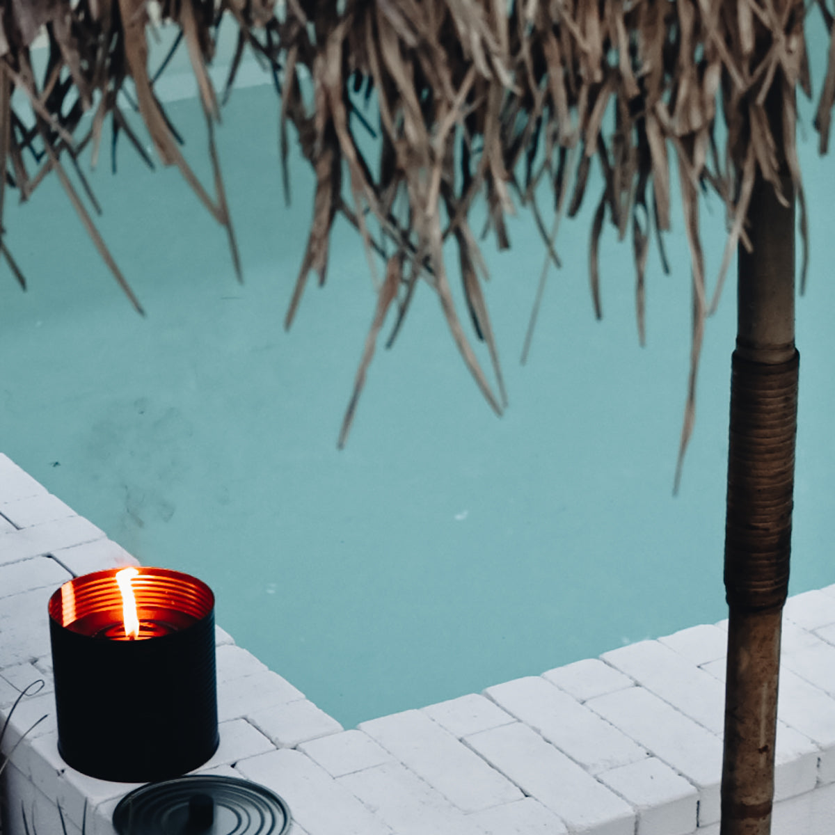 Living by Heart Outdoor Candle Kerze BLACK matt | Ø 10x15cm