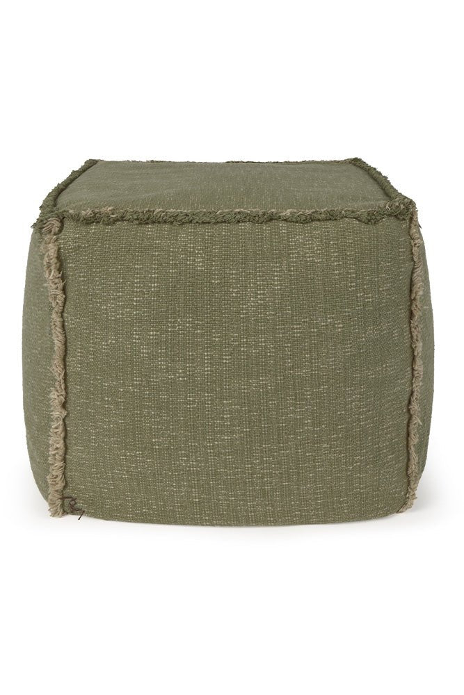 Lorena Canals Handgewebter Pouf Kaki | 45x45cm - Sir Henrys