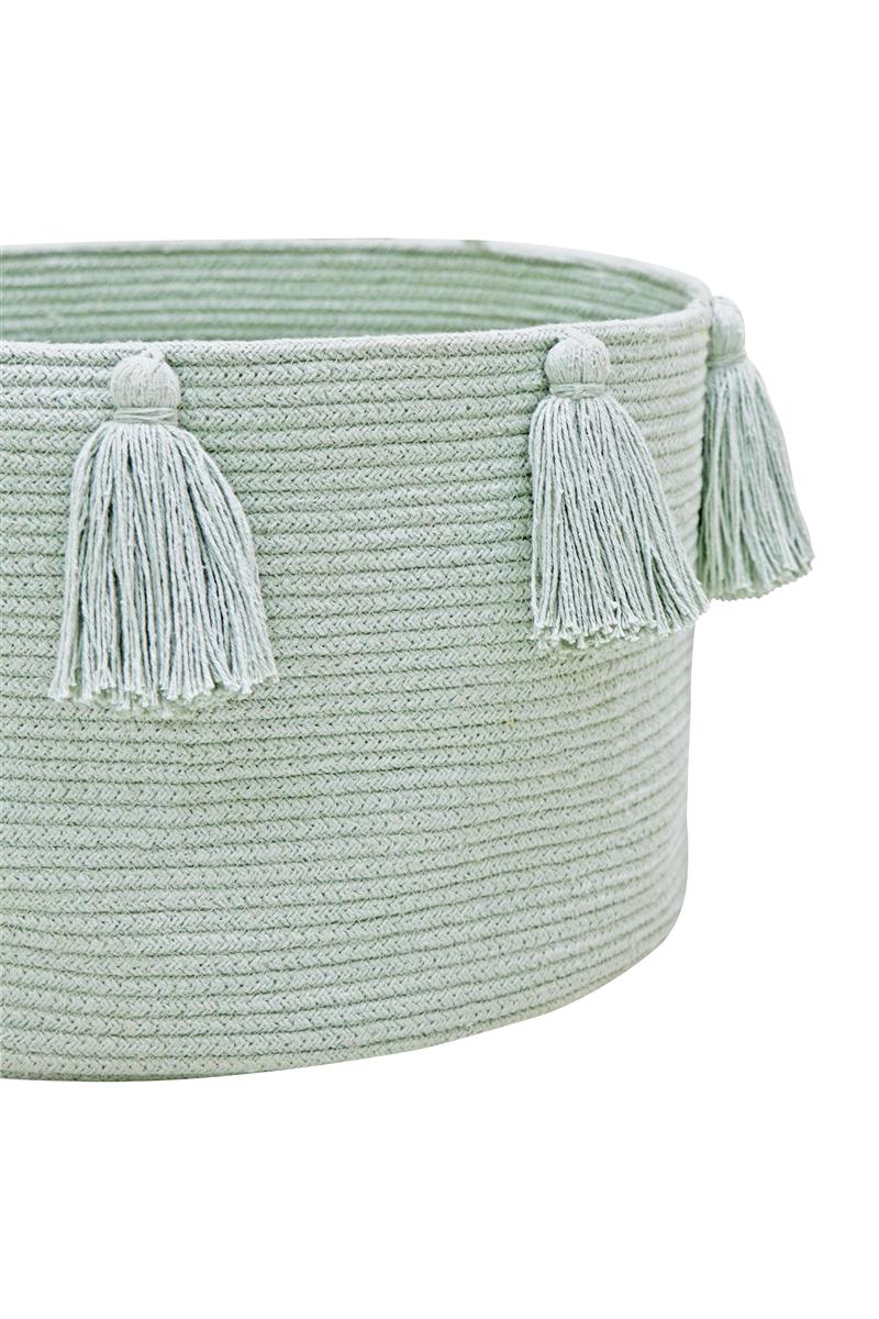 Lorena Canals Korb NEW TASSELS blue Sage | 40x40cm - Sir Henrys