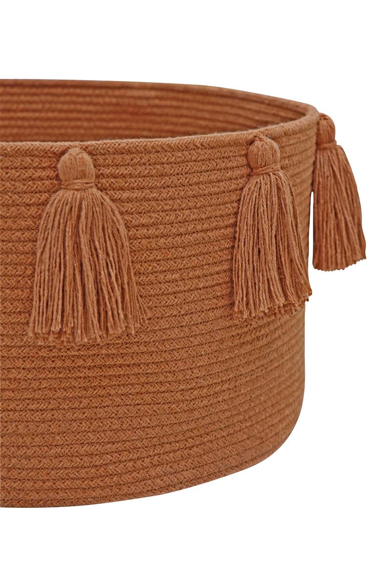 Lorena Canals Korb NEW TASSELS chestnut | 40x40cm - Sir Henrys