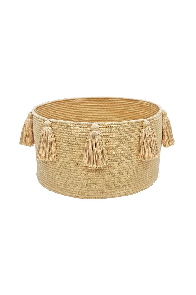 Lorena Canals Korb NEW TASSELS honey | 40x40cm - Sir Henrys