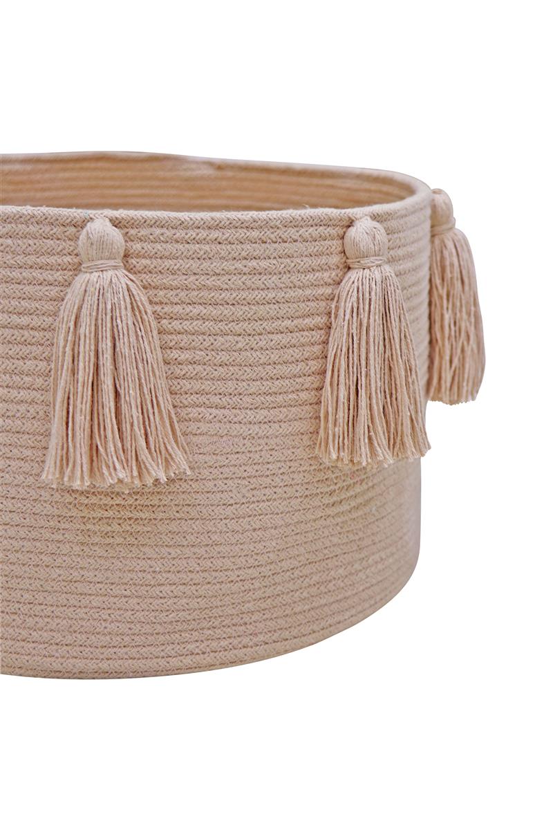 Lorena Canals Korb NEW TASSELS rose | 40x40cm - Sir Henrys