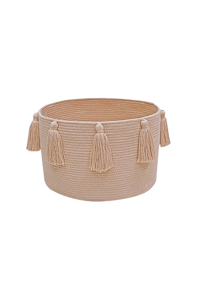 Lorena Canals Korb NEW TASSELS rose | 40x40cm - Sir Henrys